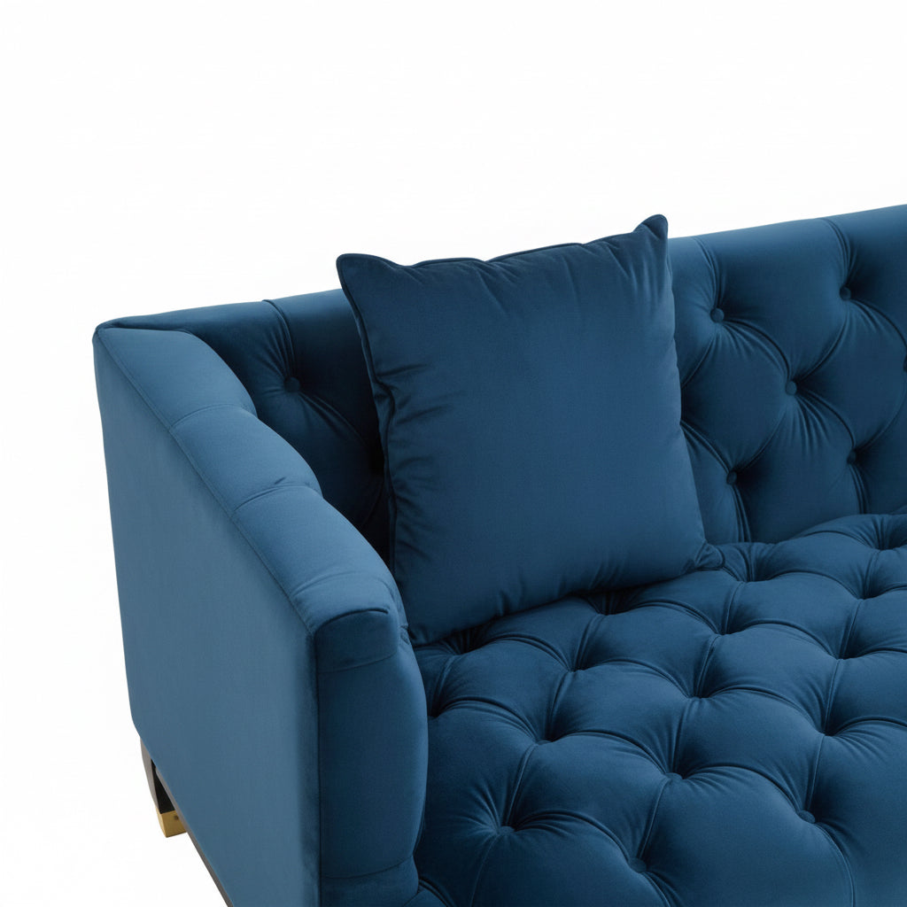 2 Seater Navy Fabric Sofa | Sefira