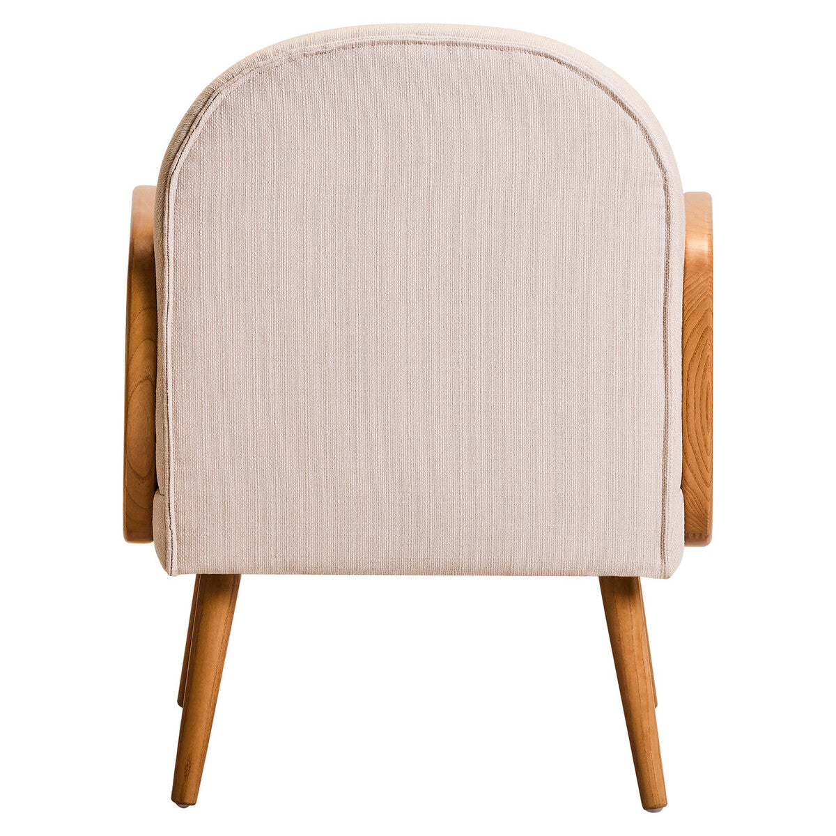 Ivory Fabric and Cane Chair with Elm Wood Legs | Cebu