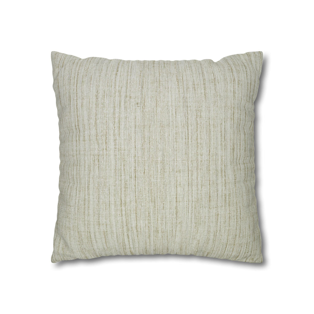 Neutral Textured Square Pillowcase — Linen-Style Poly Canvas Decorative Throw Pillow Cover