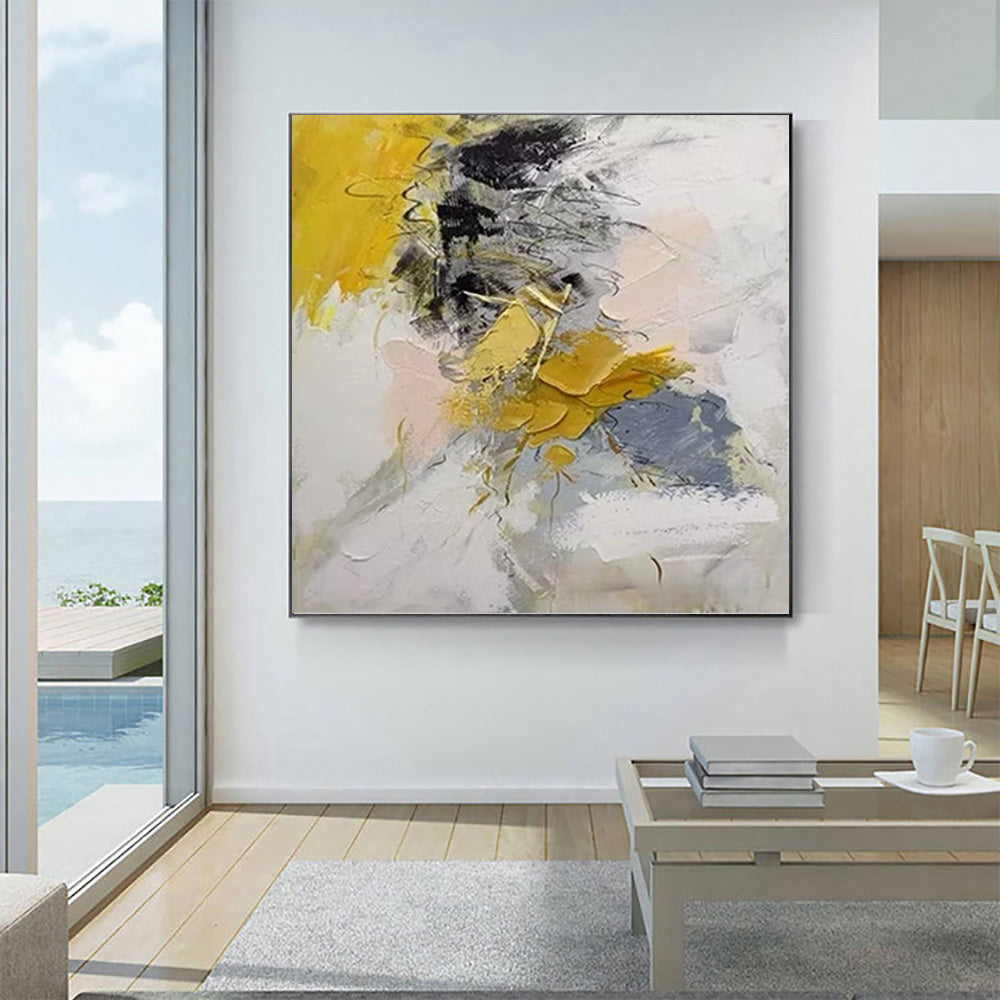 Modern Large Wall Painting Acrylic Gold Abstract