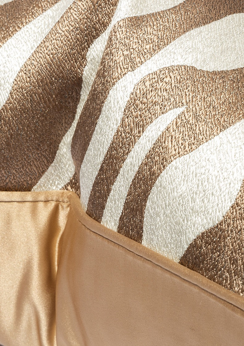 Designer Brown & White Cushion Cover (45x45 cm)