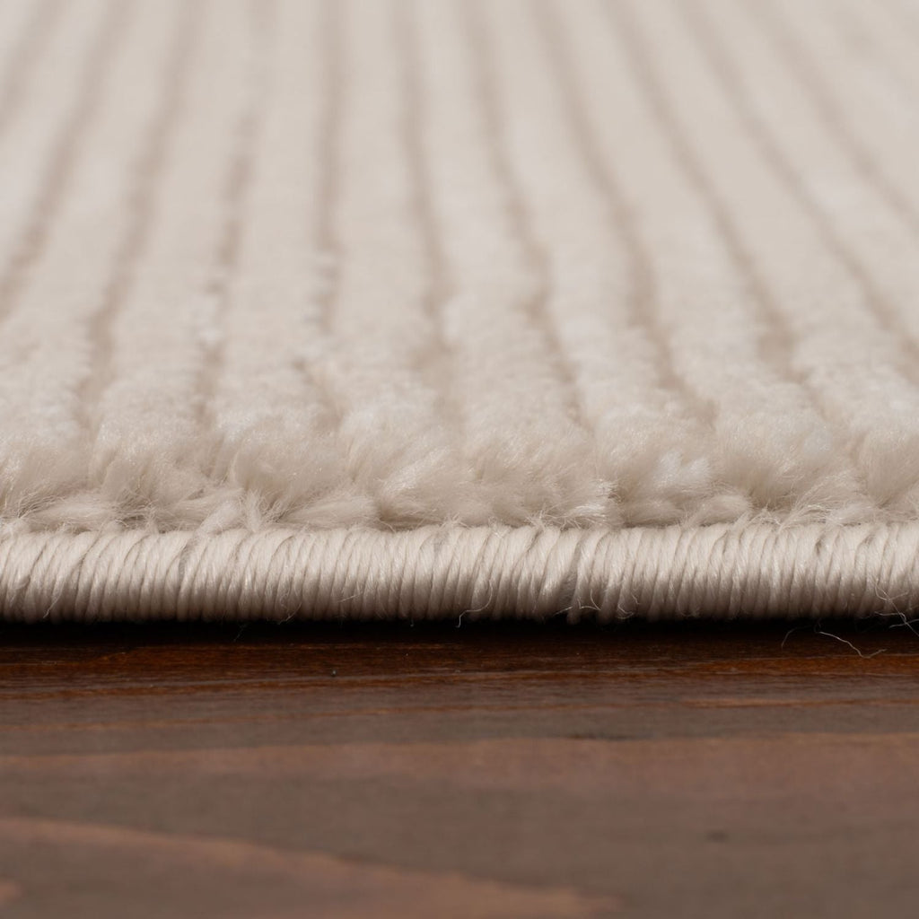 Carmel Beige-Cream Striped Rug | 6020