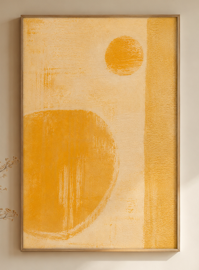 Abstract Golden Minimal Canvas Art — Matte Stretched Wall Print