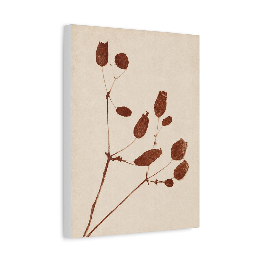 Botanical Minimalist Matte Canvas Wall Art — Stretched Floral Print
