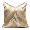 Designer Gold wave Cushion Cover (45x45 cm)