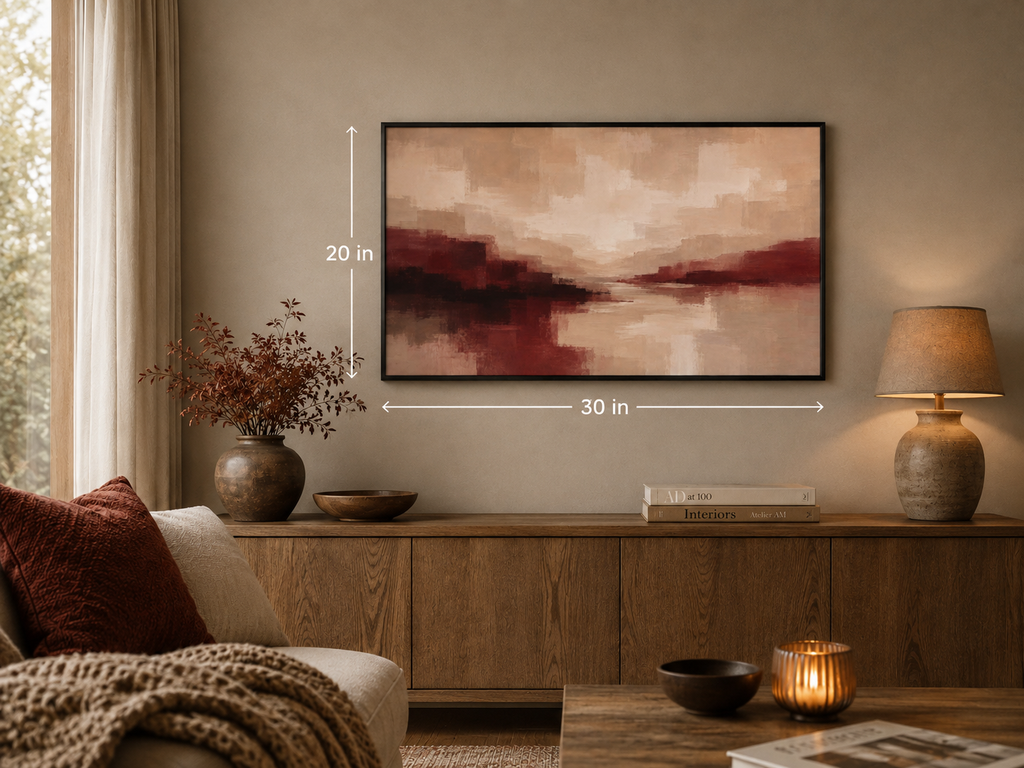 Abstract Red Ochre Landscape Canvas — Matte Stretched Wall Art