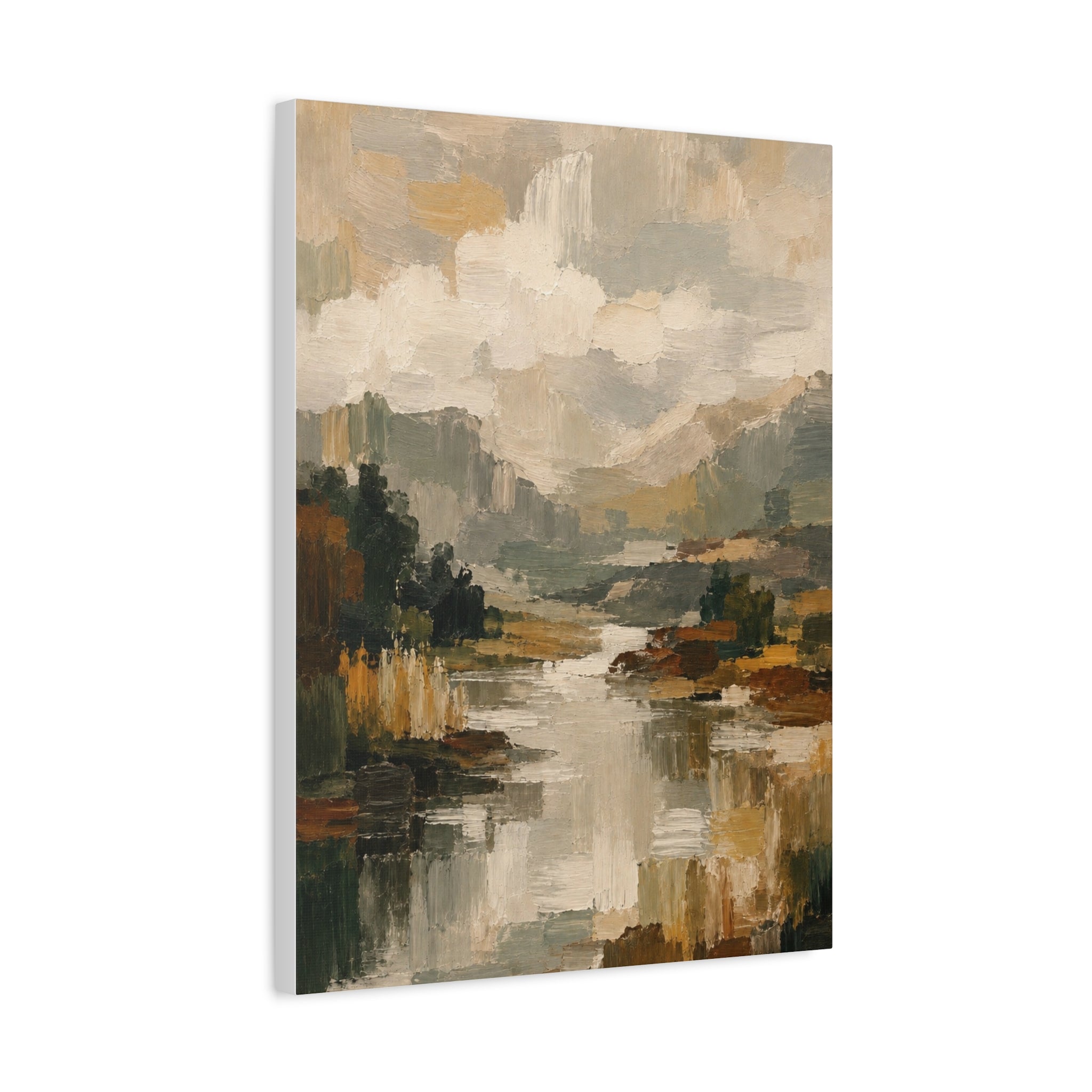 Abstract Neutral Landscape Canvas Print — Matte Stretched Wall Art
