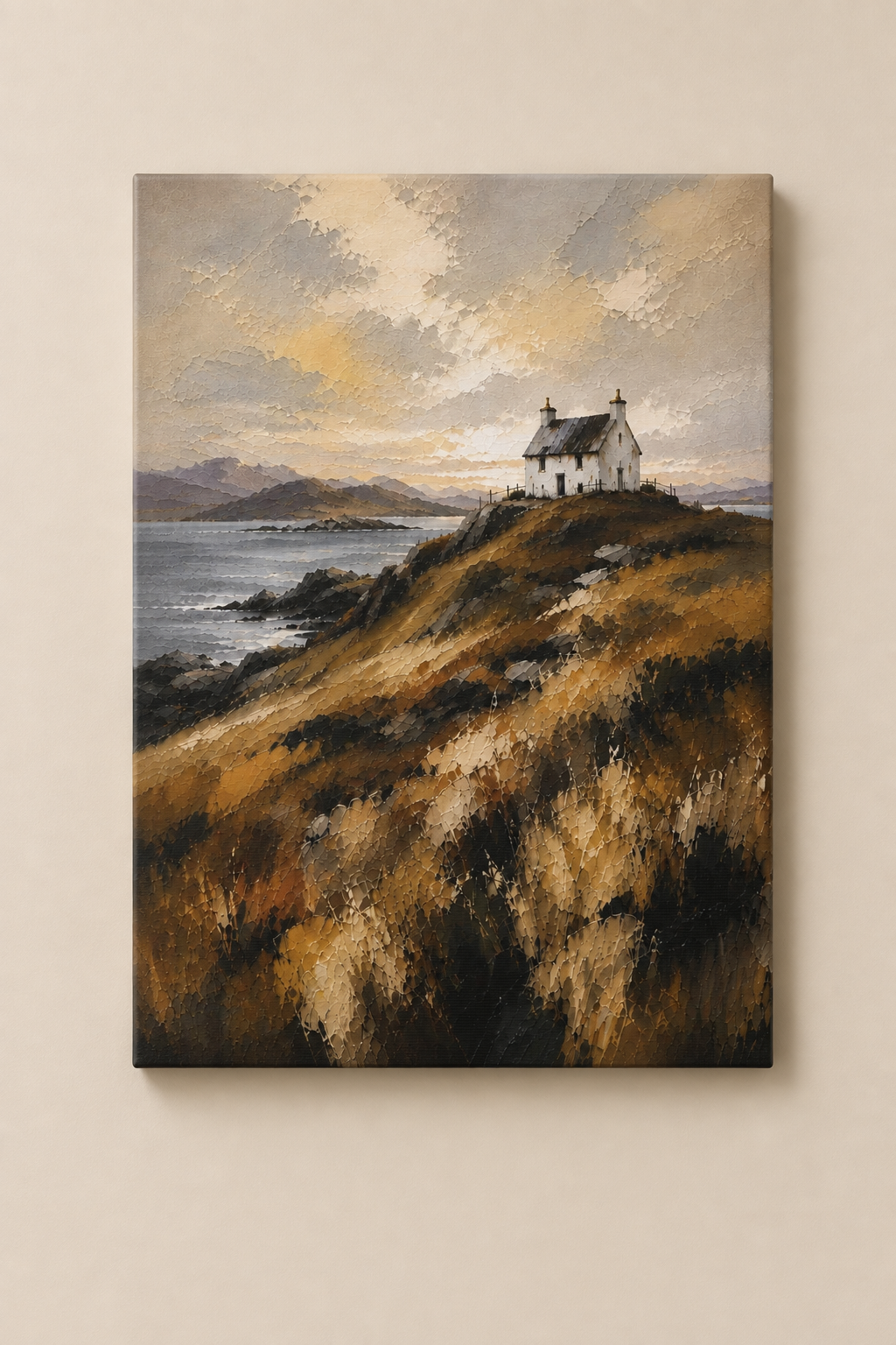 Coastal Cottage Landscape - Gallery Wrapped Canvas
