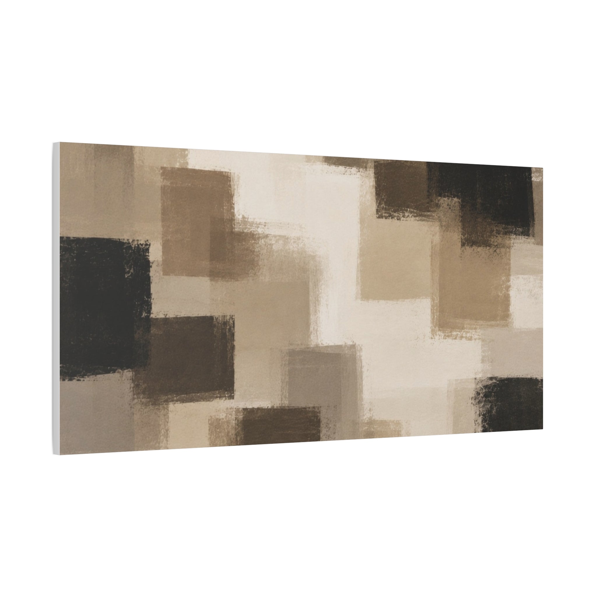 Abstract Neutral Squares Matte Canvas Wall Art - Stretched 1.25"