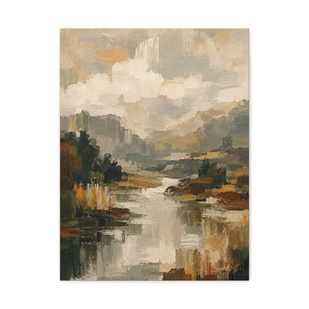 Abstract Neutral Landscape Canvas Print — Matte Stretched Wall Art