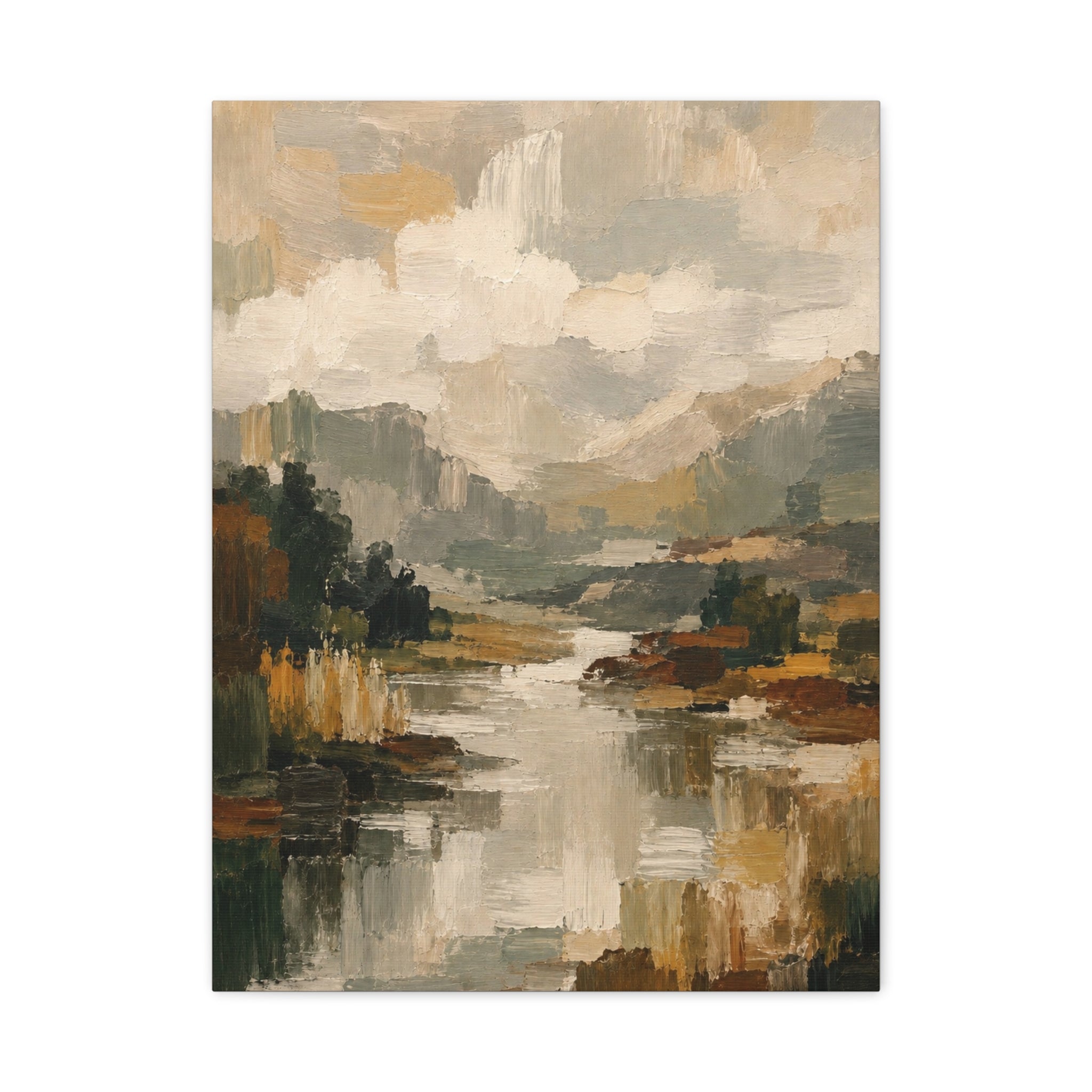 Abstract Neutral Landscape Canvas Print — Matte Stretched Wall Art