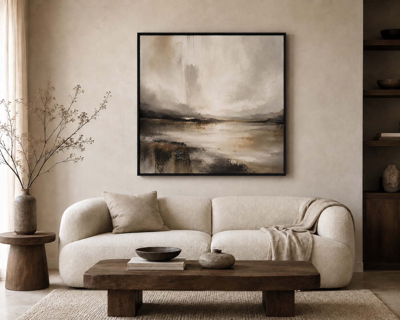 Abstract Stillwater - Framed Floating Canvas