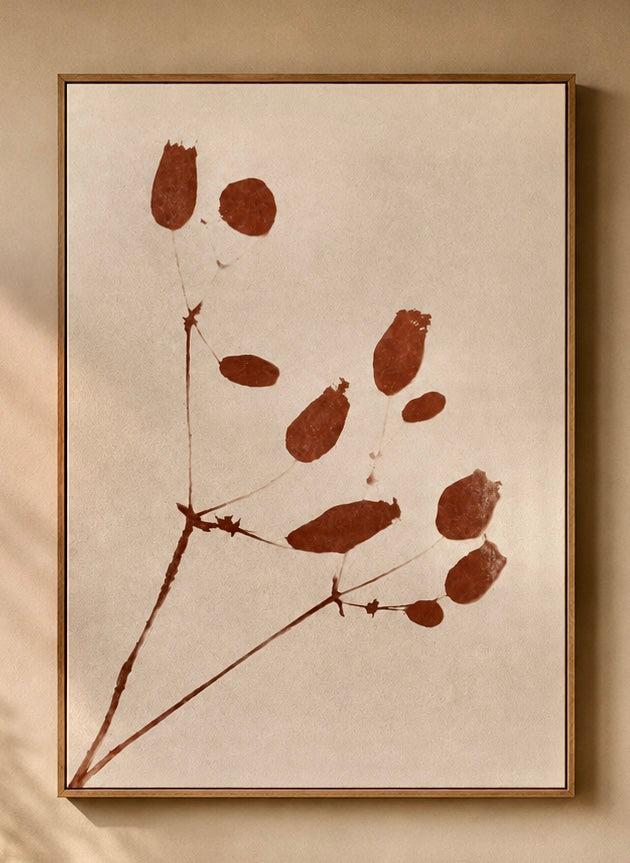 Botanical Minimalist Matte Canvas Wall Art — Stretched Floral Print