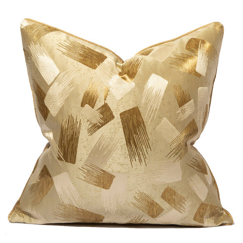 Designer Gold Striped Cushion Cover (45x45 cm)