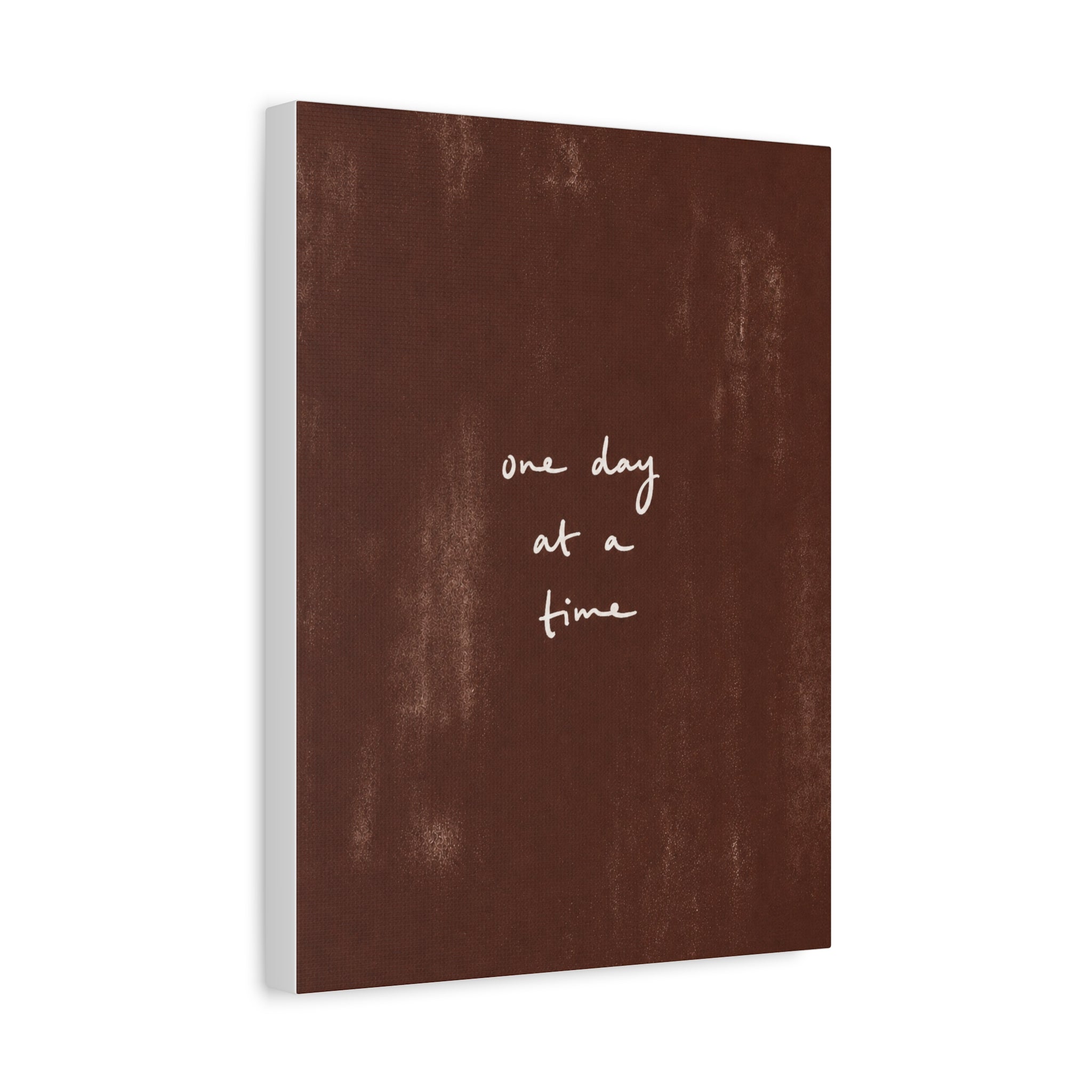 One Day at a Time Canvas Wall Art — Minimalist Motivational Quote