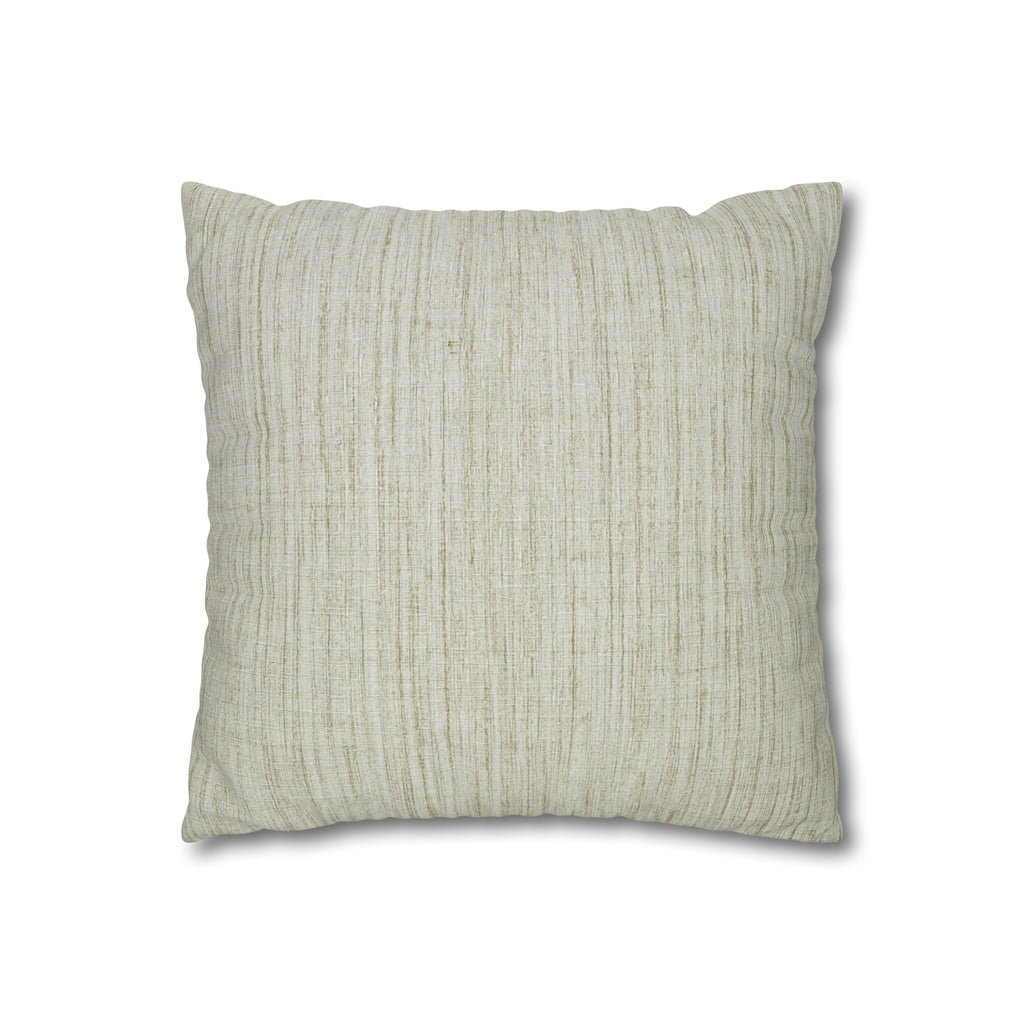 Neutral Textured Square Pillowcase — Linen-Style Poly Canvas Decorative Throw Pillow Cover