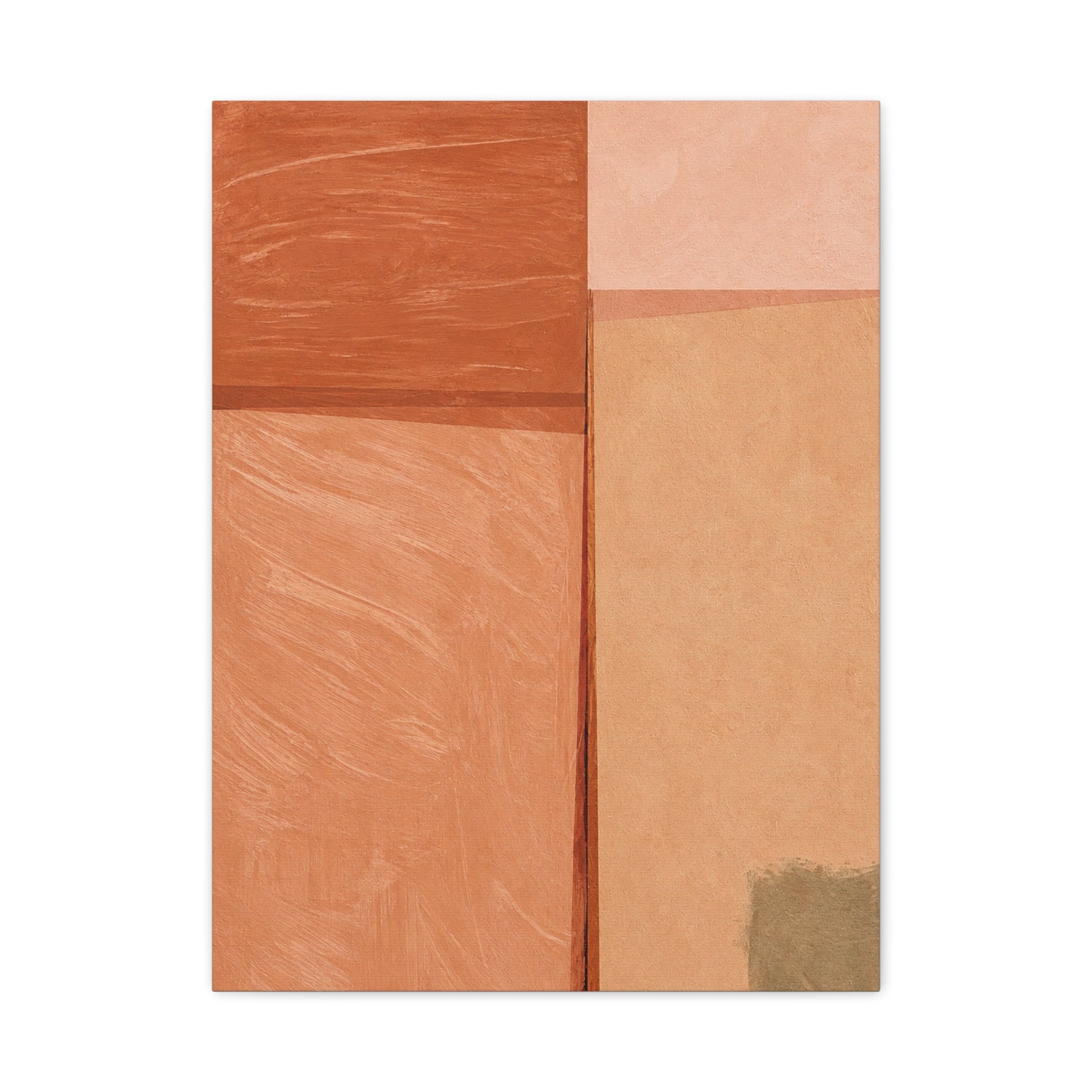 Abstract Beige Terracotta Minimalist Canvas Art — Matte Stretched Wall Print