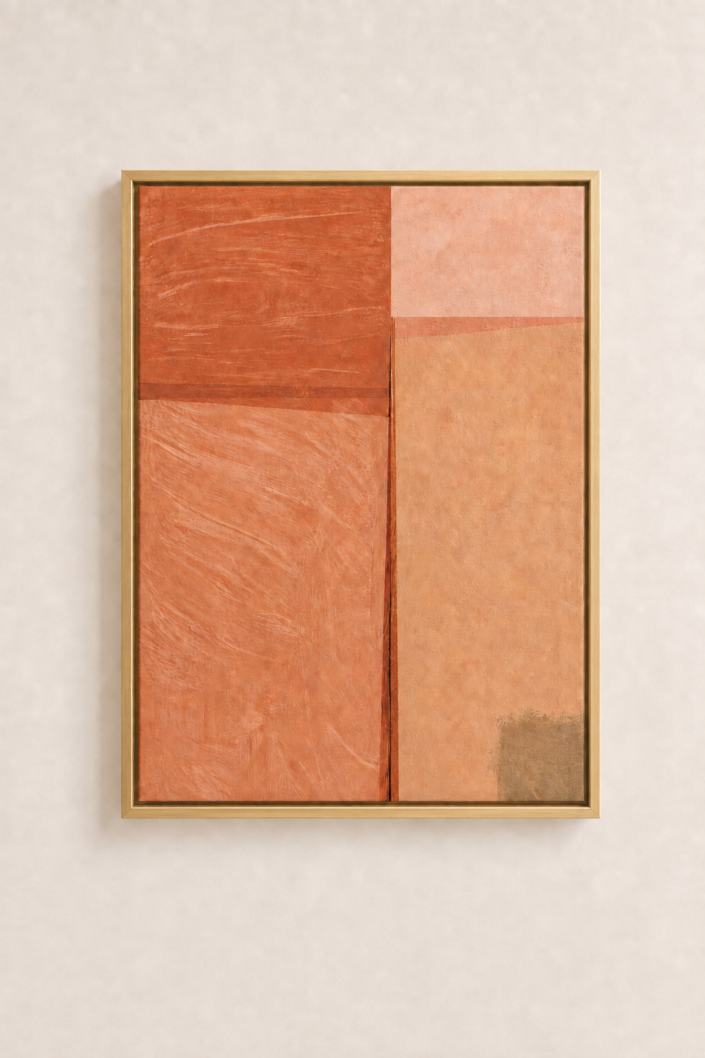 Abstract Terracotta Minimalist - Framed Floating Canvas