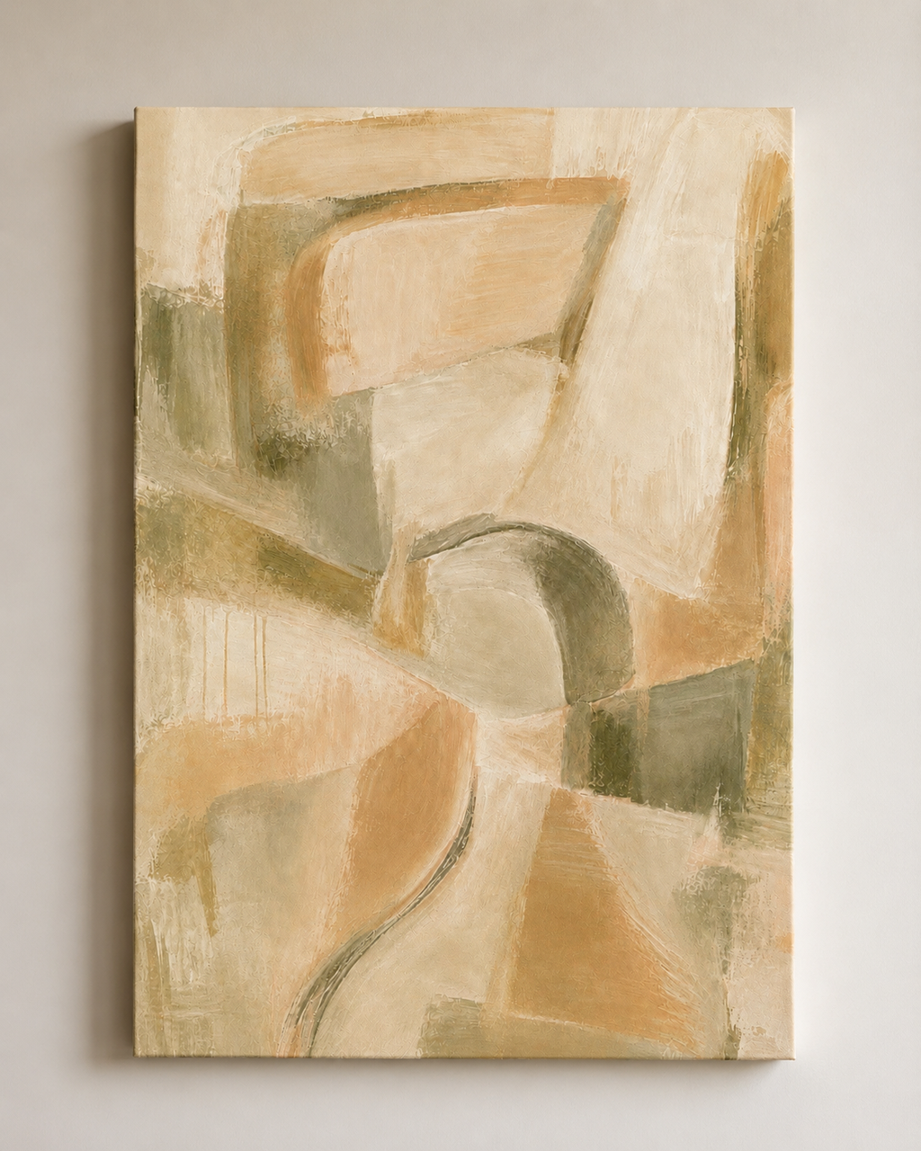 Abstract Earth Tone Canvas Print — Neutral Minimal Wall Art