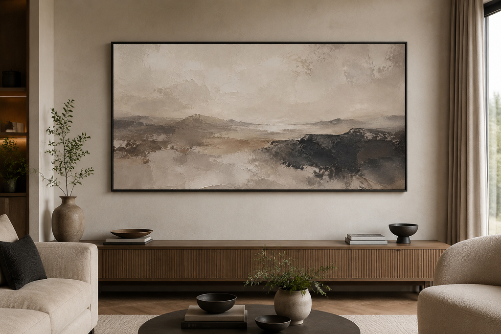 Abstract Warm Landscape - Framed Floating Canvas (Copy)