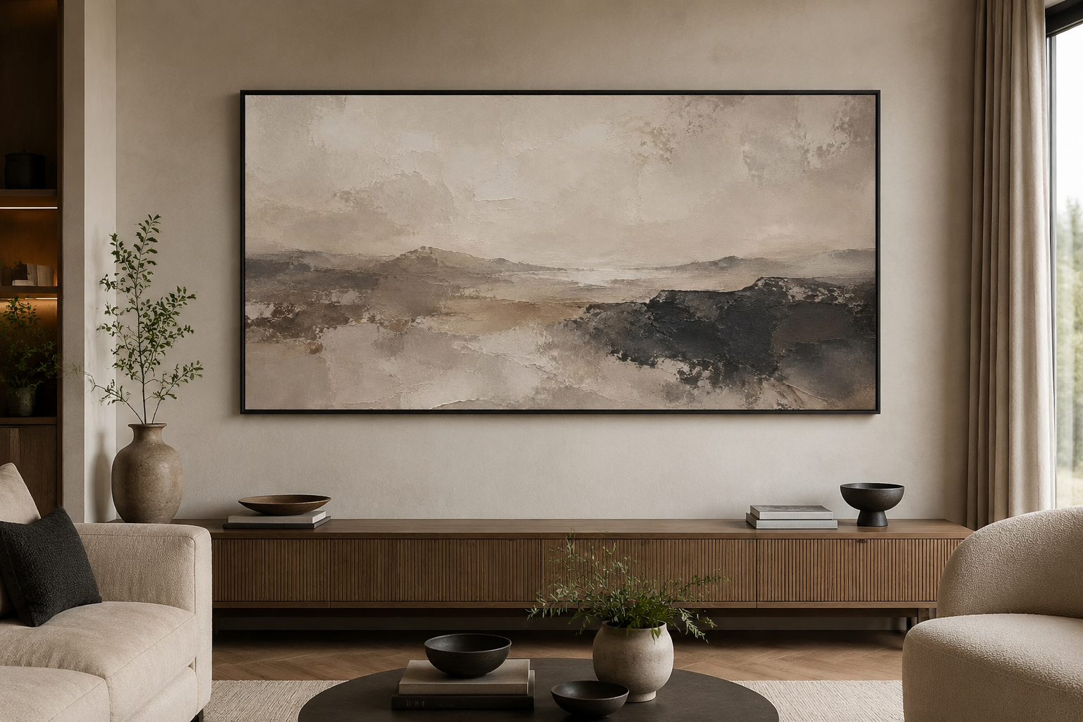 Abstract Warm Landscape - Framed Floating Canvas (Copy)