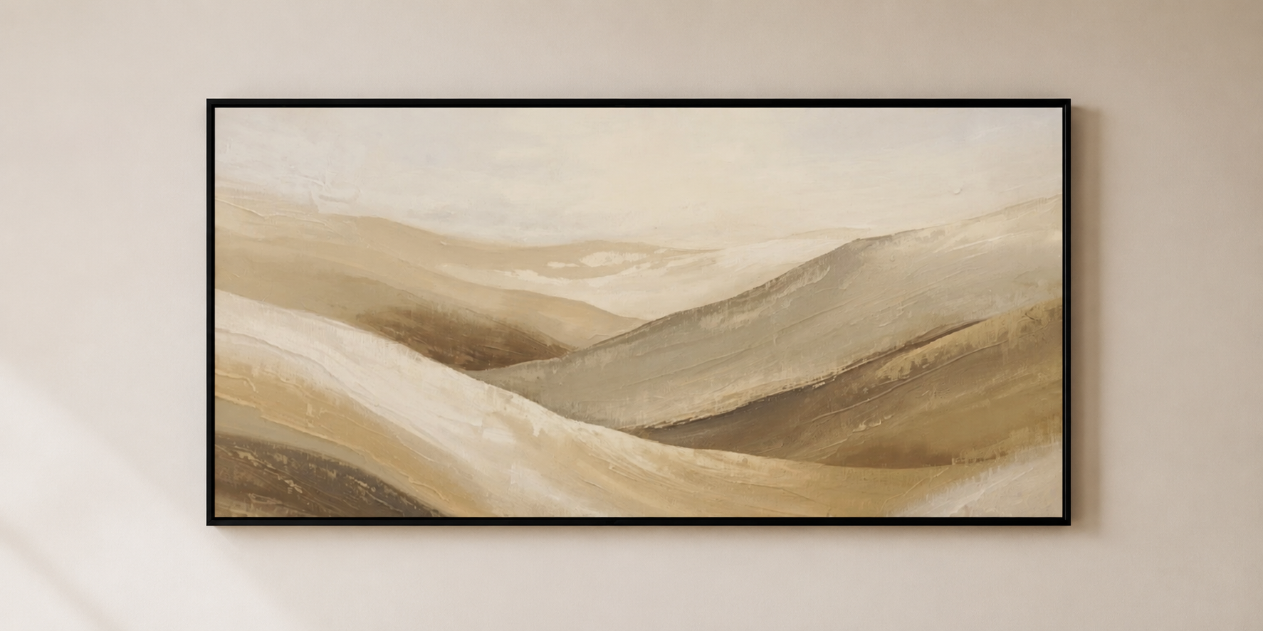 Golden Desert Abstract Matte Canvas Wall Art — Stretched Landscape Print