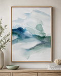 Abstract Watercolor Canvas Print (3) — Blue Green Matte Stretched Wall Art