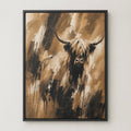 Rustic Highland Cow - Framed Floating Canvas