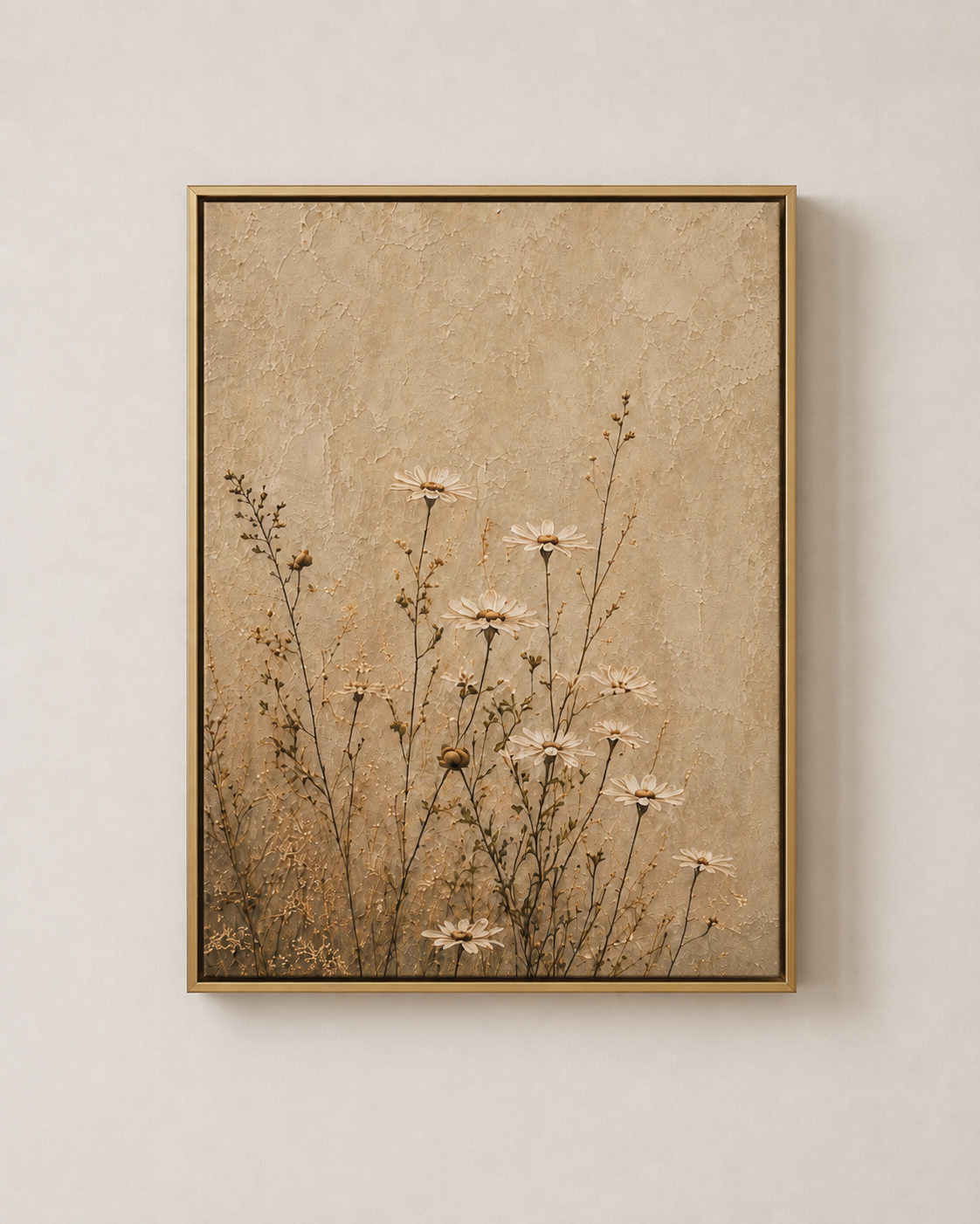 Dried Wildflowers - Framed Floating Canvas
