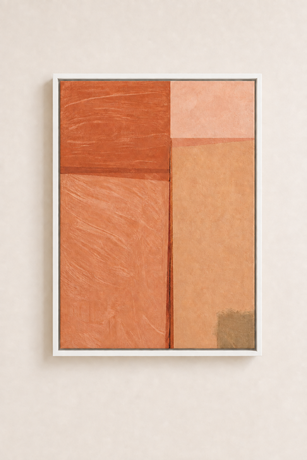 Abstract Terracotta Minimalist - Framed Floating Canvas