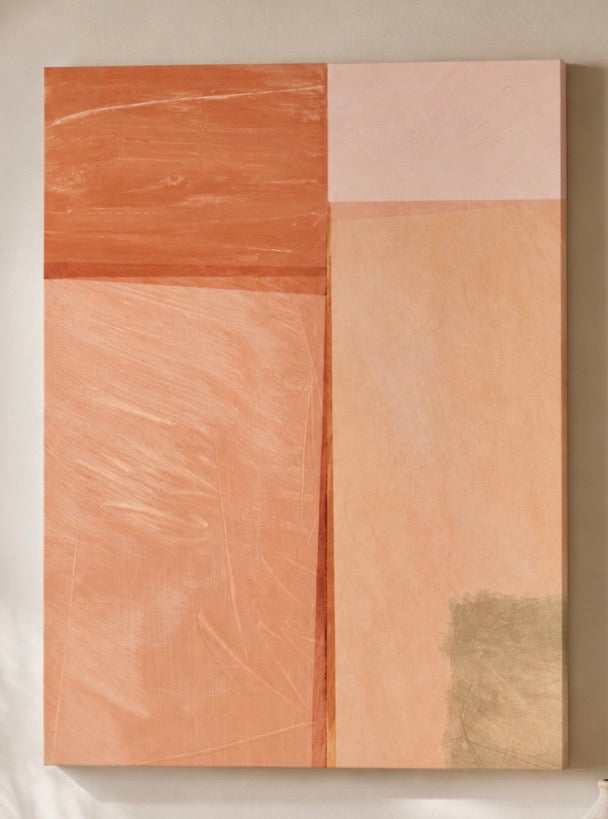 Abstract Beige Terracotta Minimalist Canvas Art — Matte Stretched Wall Print