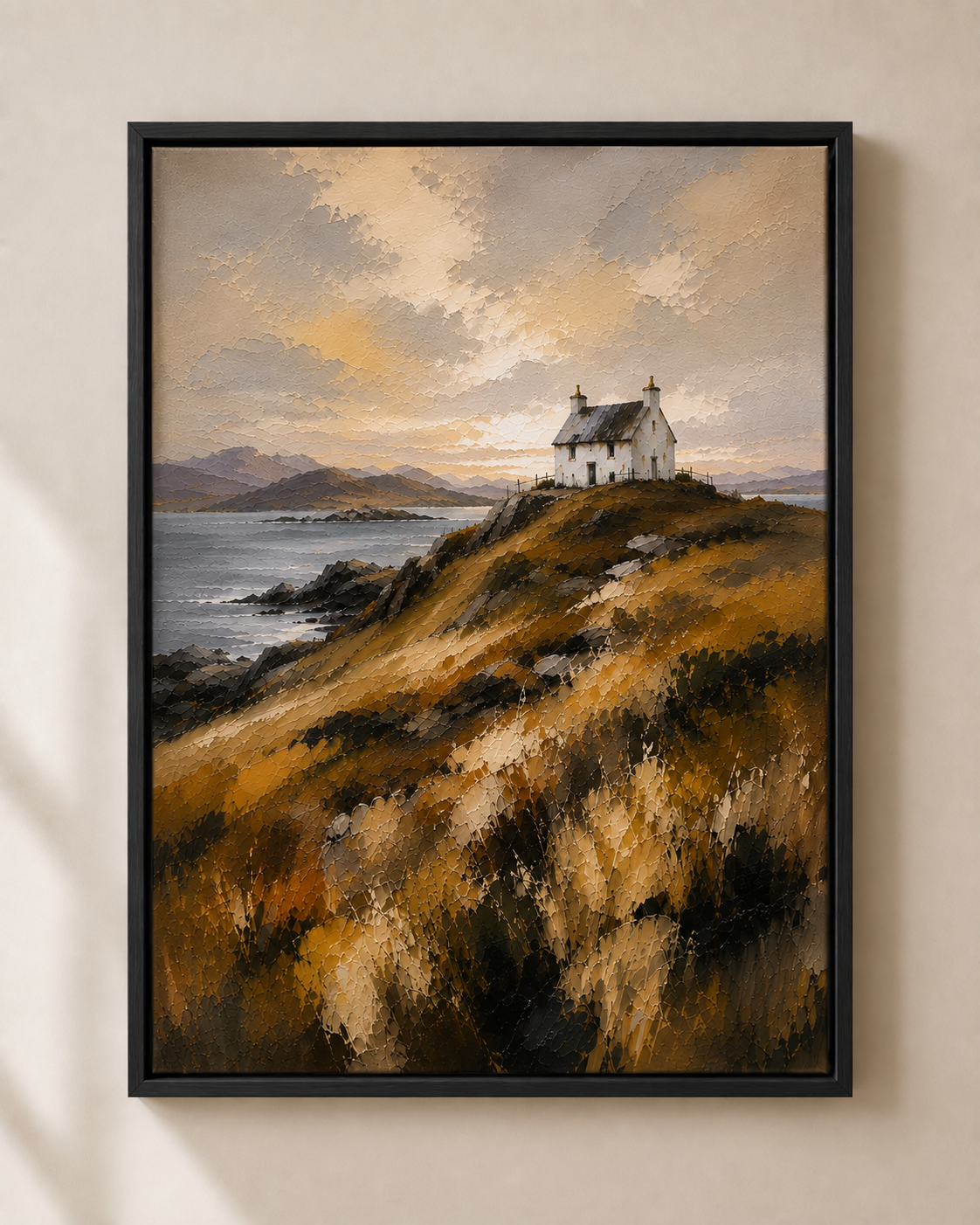 Coastal Cottage - Framed Floating Canvas
