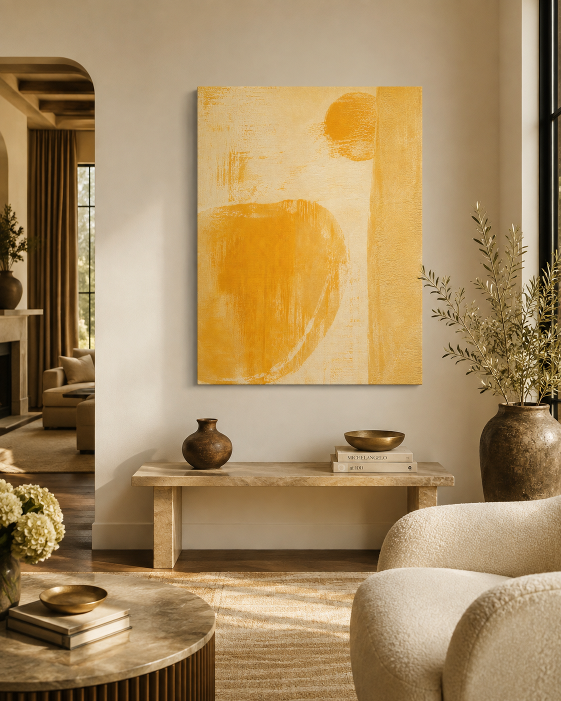 Abstract Golden Minimal - Gallery Wrapped Canvas