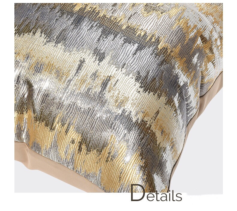 Designer Brown Gold Patterned Cushion Cover (45x45 cm)