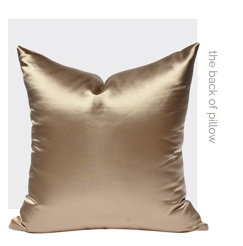 Designer Brown Gold Patterned Cushion Cover (45x45 cm)