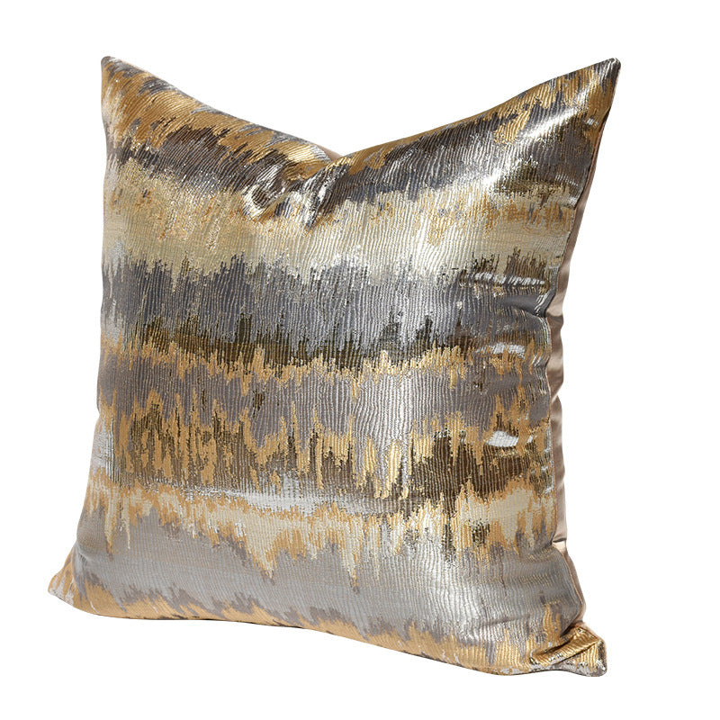 Designer Brown Gold Patterned Cushion Cover (45x45 cm)