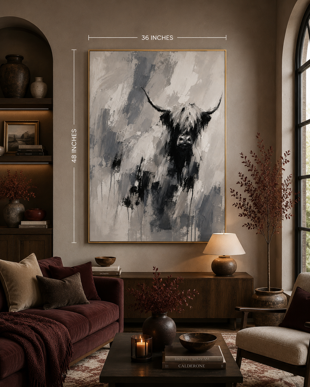 Abstract Earth Tone Canvas Art - Minimalist Stretched Wall Decor
