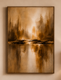Abstract Earthtone Canvas Wall Art (3)— Warm Brown Stretched Matte Landscape