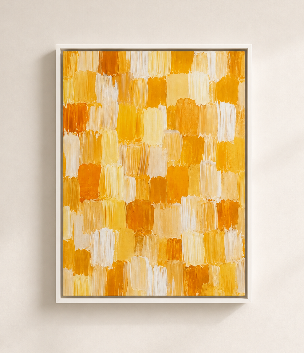 Abstract Sunlit Strokes - Framed Floating Canvas