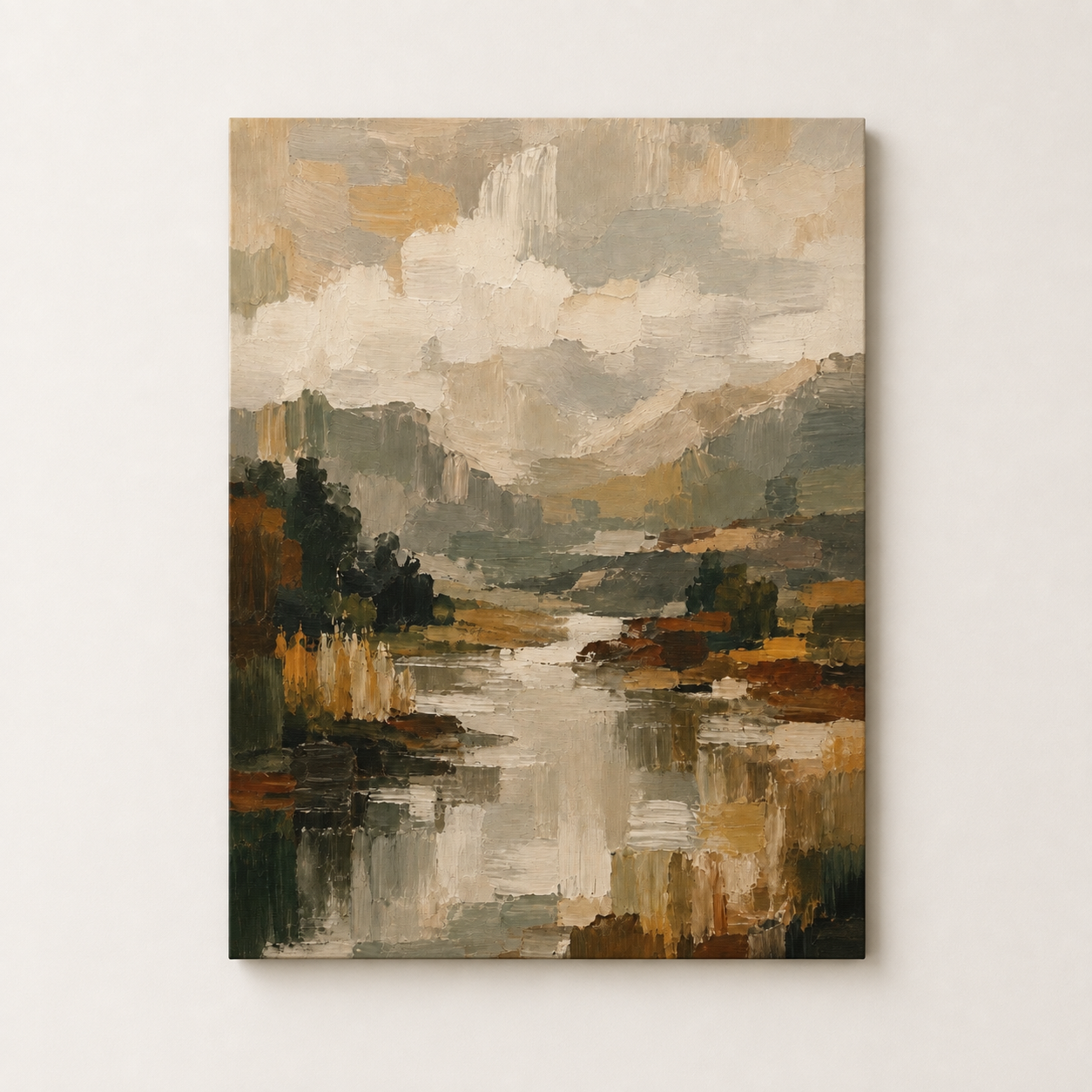 Abstract Lake Valley - Gallery Wrapped Canvas