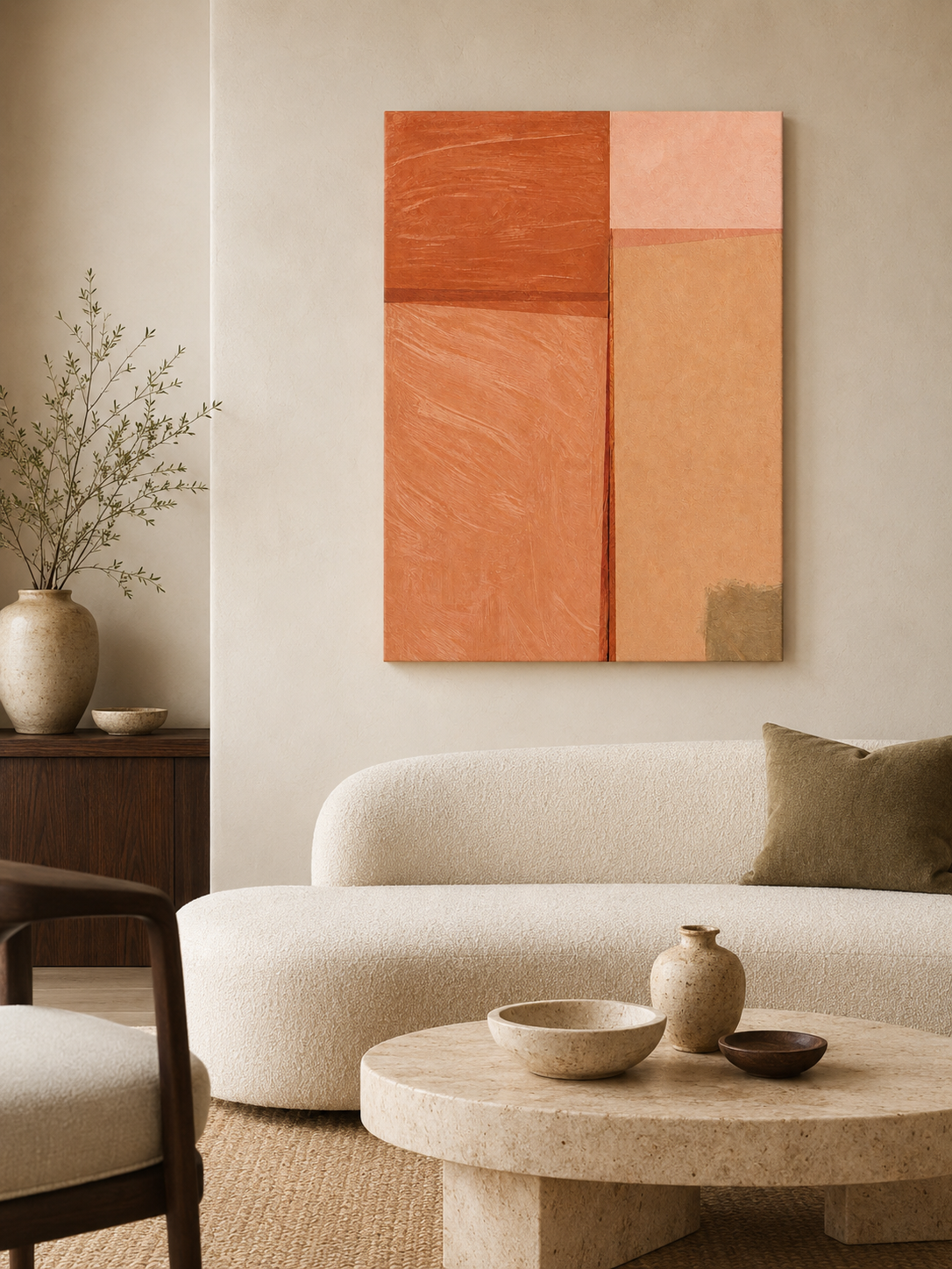 Abstract Terracotta Minimalist - Gallery Wrapped Canvas