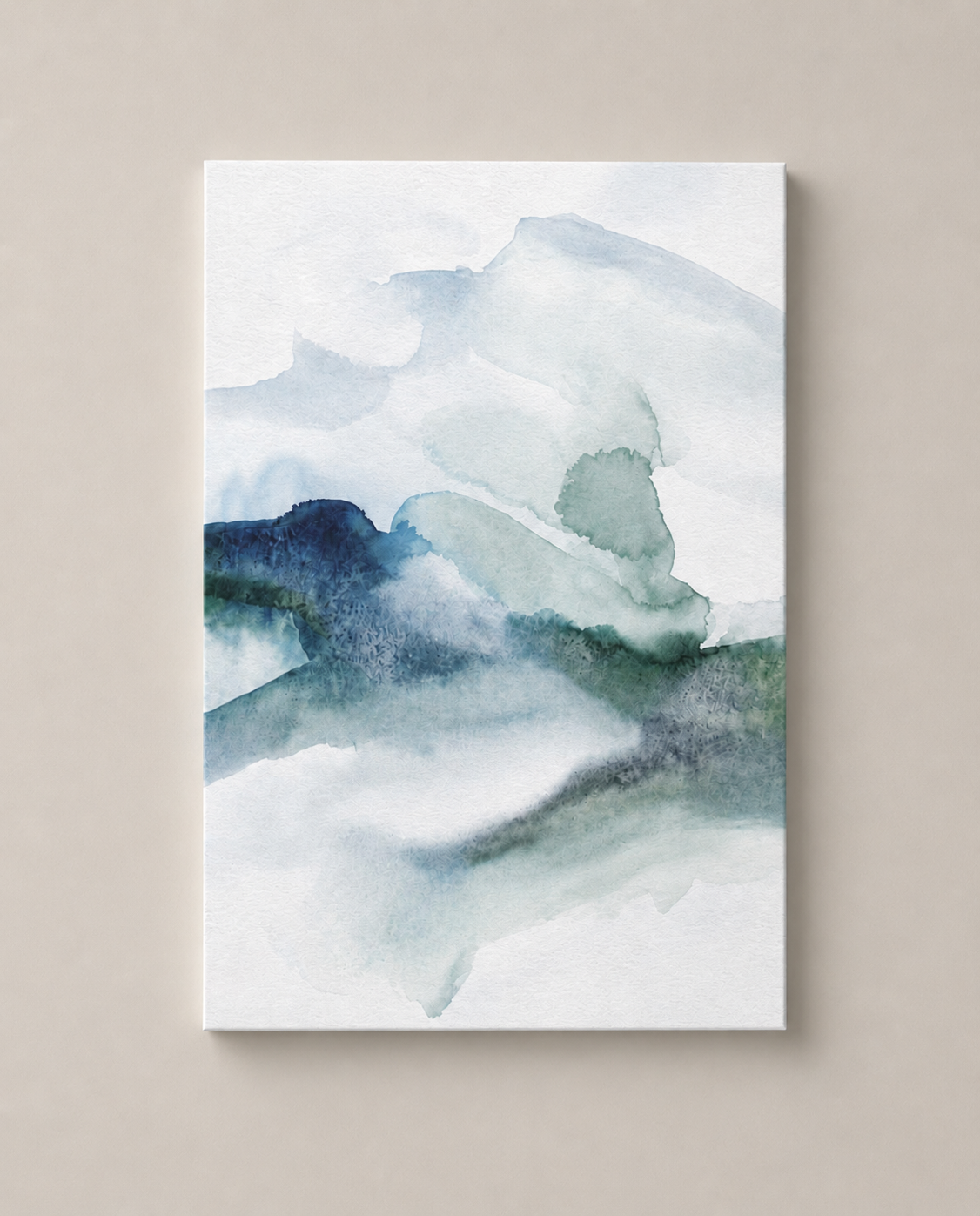 Abstract Blue Watercolor (3) - Gallery Wrapped Canvas