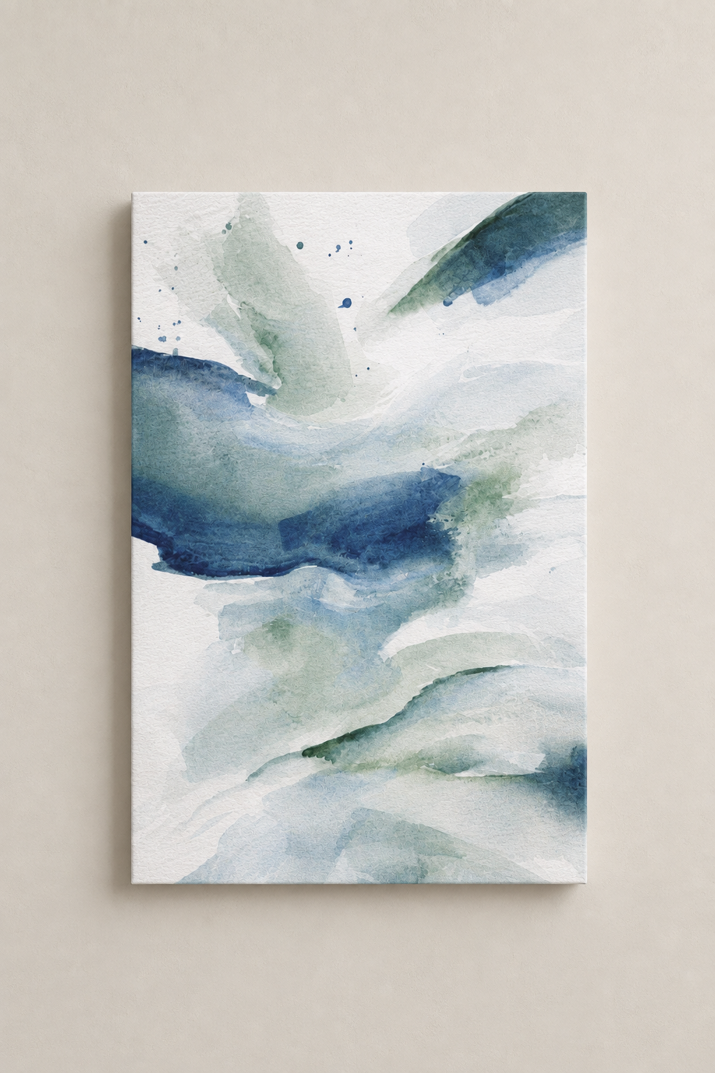 Abstract Blue Watercolor (2) - Gallery Wrapped Canvas