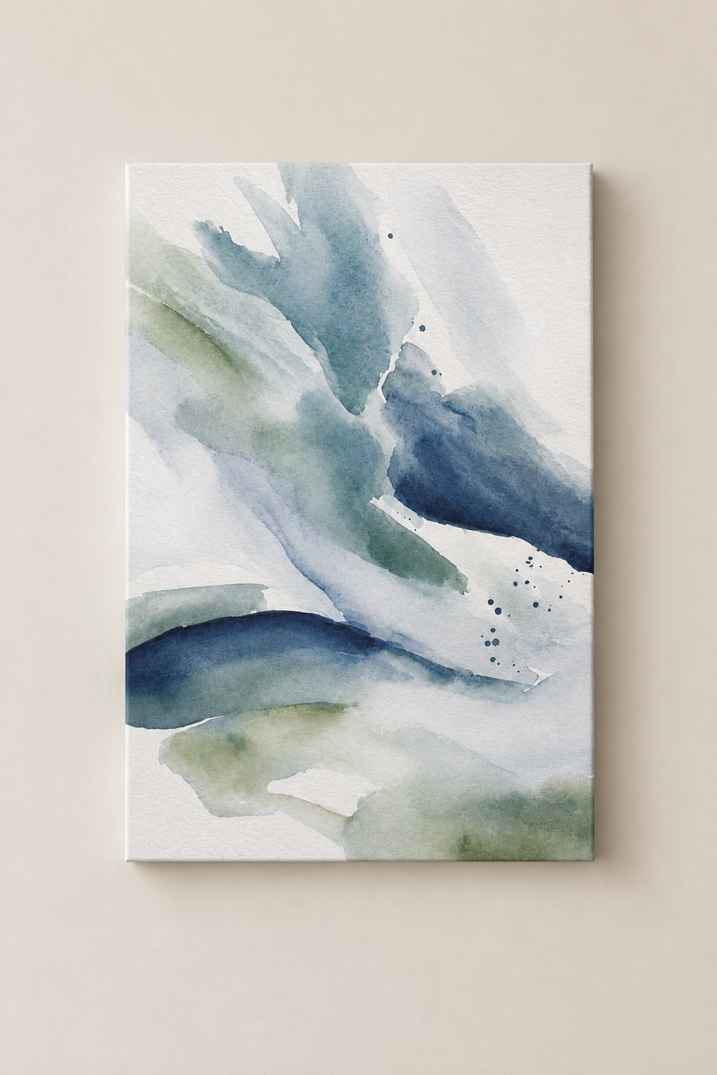 Abstract Blue Watercolor (1) - Gallery Wrapped Canvas