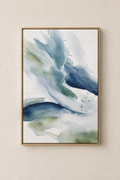 Abstract Blue Watercolor (1) - Framed Floating Canvas
