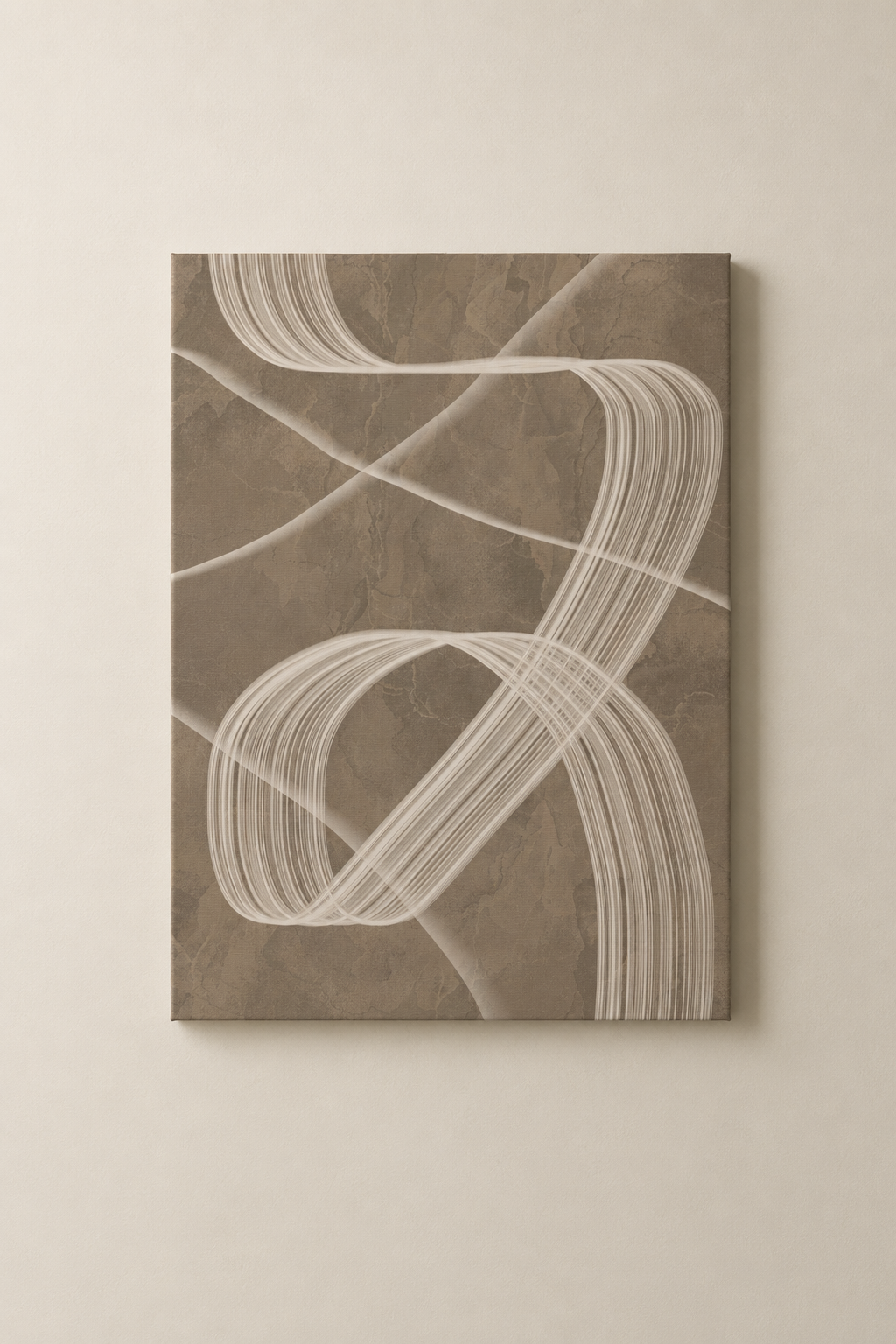 Minimalist Brown Swirls (1) - Gallery Wrapped Canvas