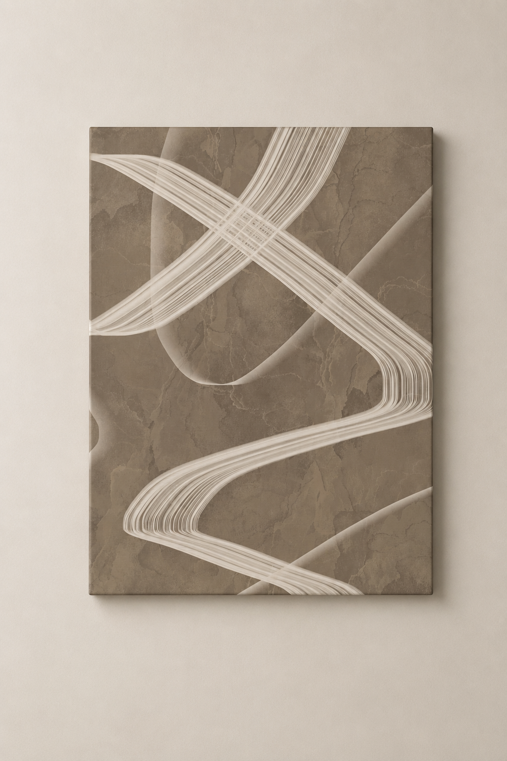 Minimalist Brown Swirls (3) - Gallery Wrapped Canvas