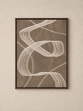 Minimalist Brown Swirls (2) - Framed Floating Canvas