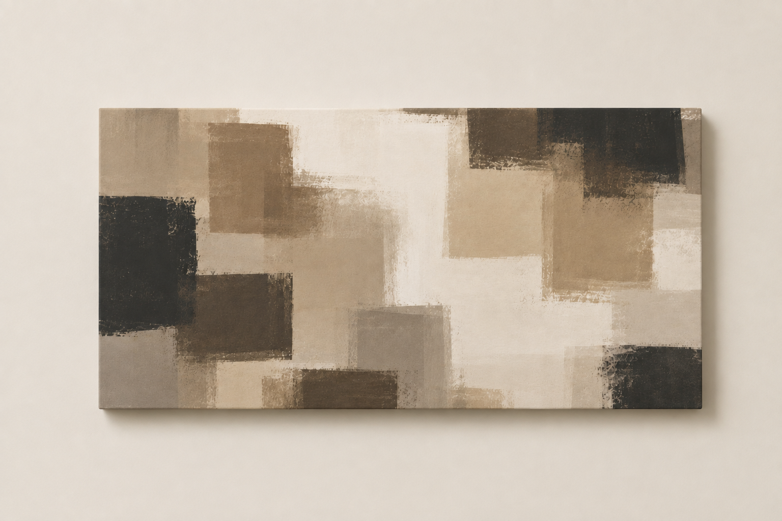 Abstract Neutral Squares - Gallery Wrapped Canvas