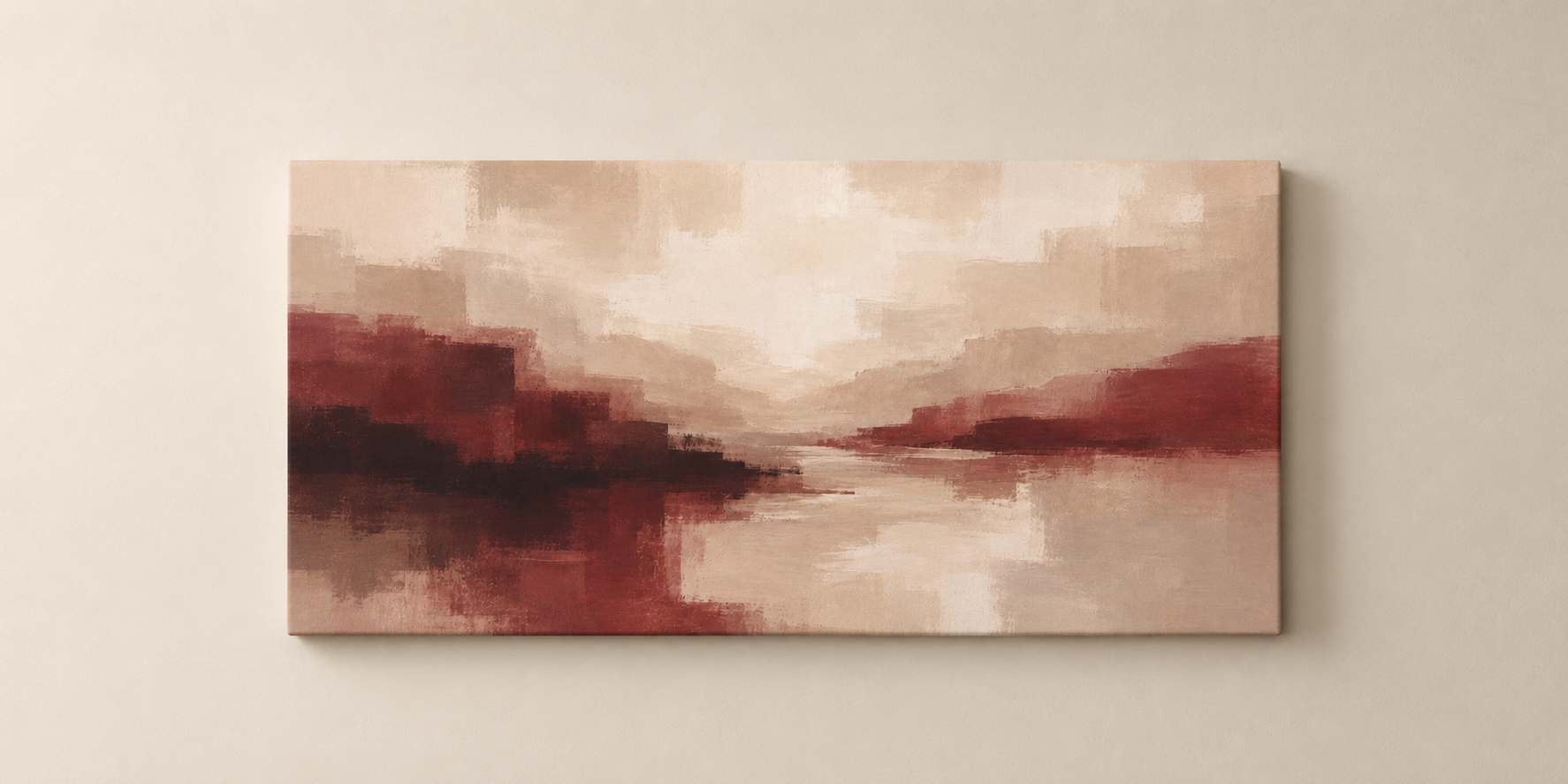 Abstract Red Ochre Landscape - Gallery Wrapped Canvas